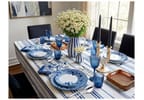 Aparelho de Jantar 20 Peças Tramontina Redondo de Porcelana Branco e Azul Lavínia