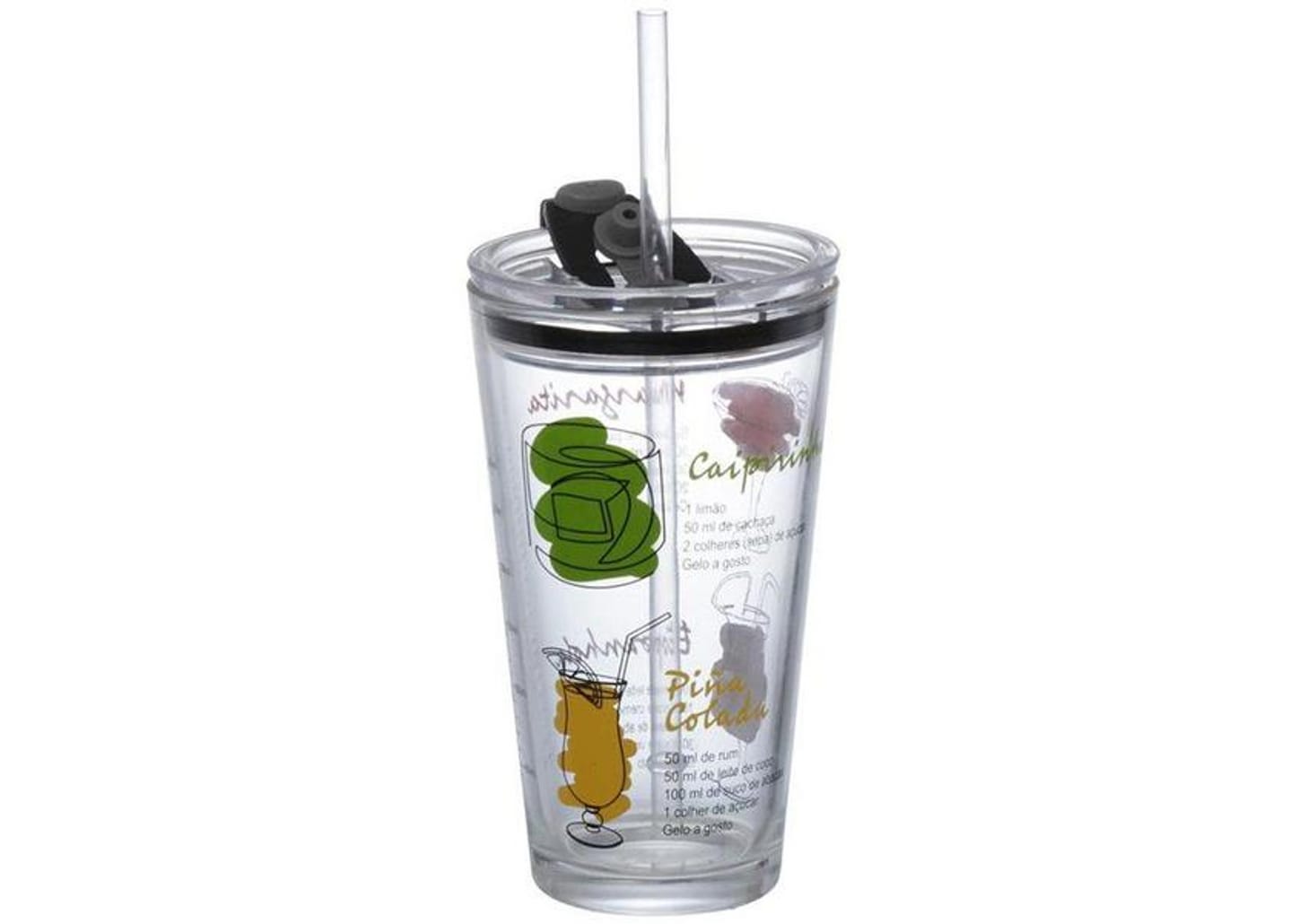 Copo de Vidro com Tampa Hauskraft Celebrate 450ml