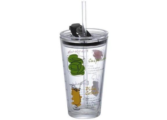 Copo de Vidro com Tampa Hauskraft Celebrate 450ml