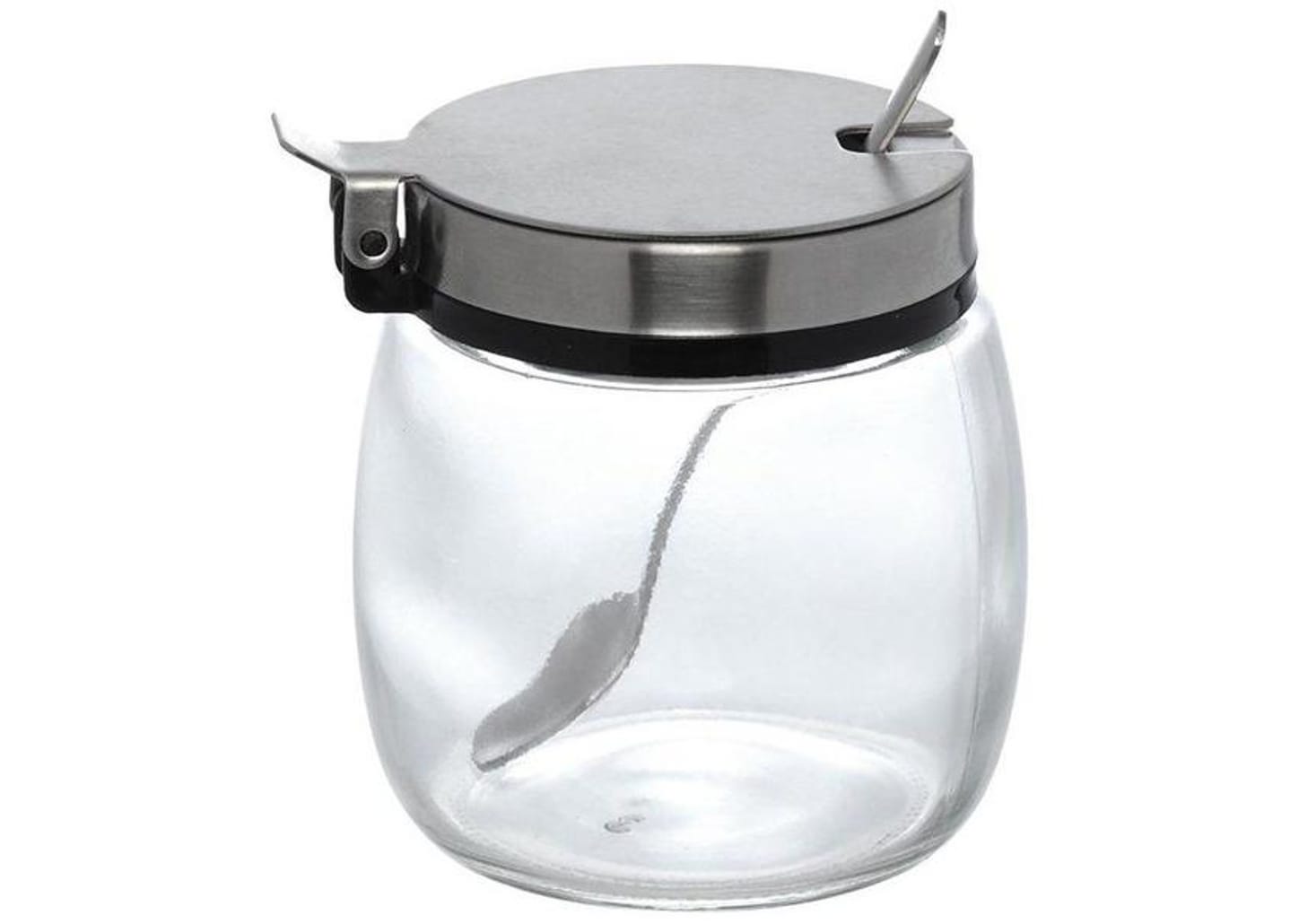 Açucareiro de Vidro e Inox com Colher Western Home Hollie