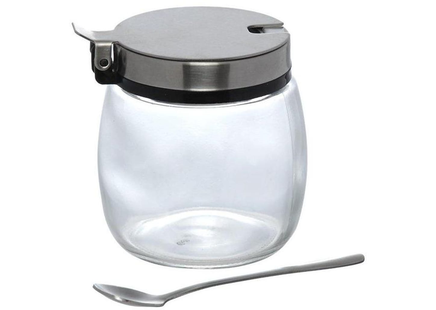 Açucareiro de Vidro e Inox com Colher Western Home Hollie