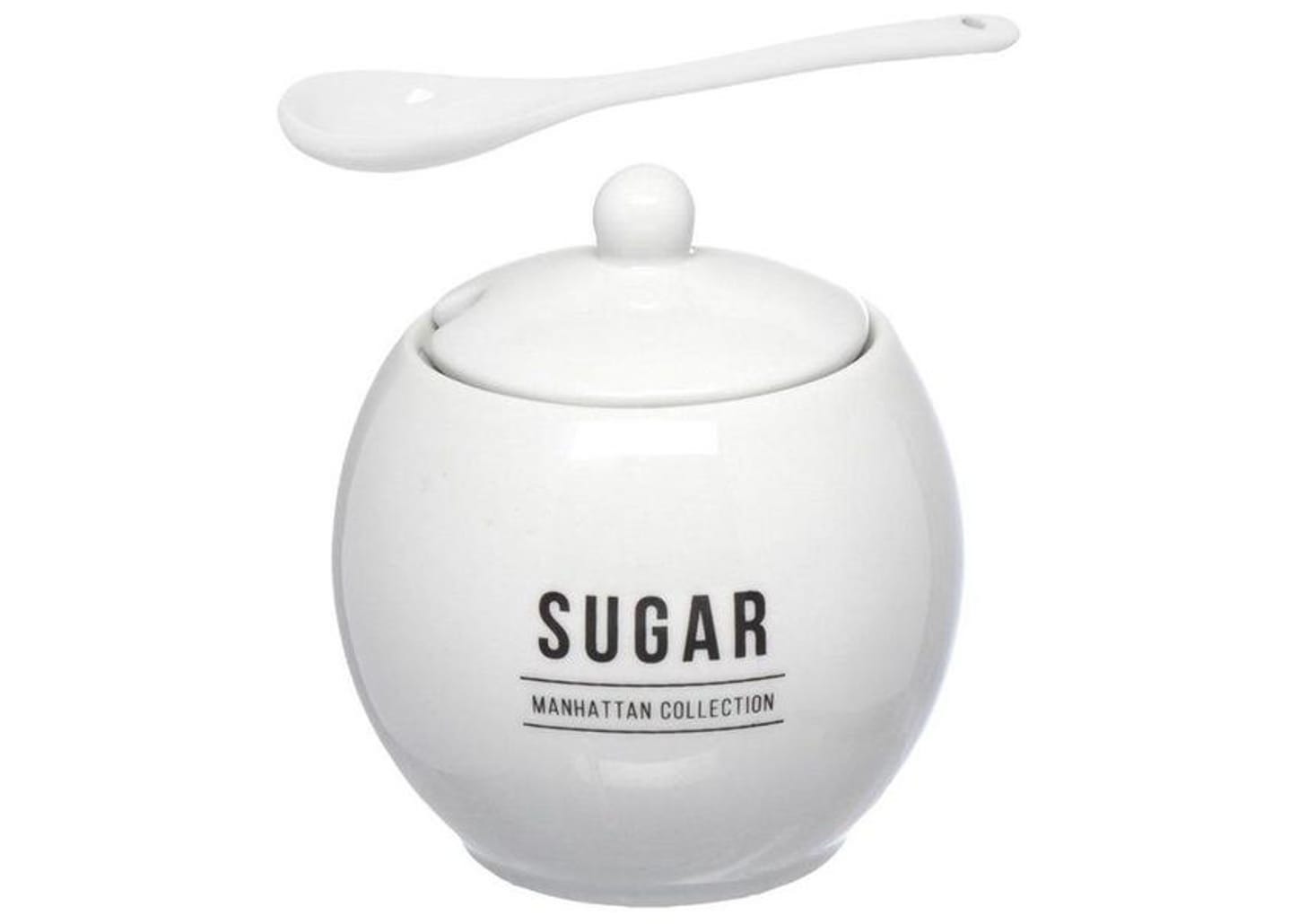 Açucareiro de Porcelana com Colher Hauskraft Manhattan