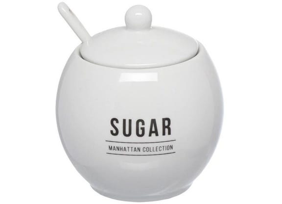 Açucareiro de Porcelana com Colher Hauskraft Manhattan