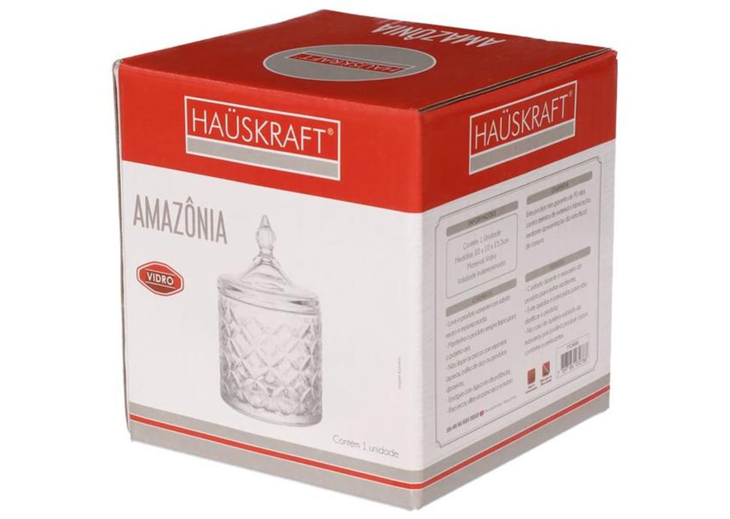 Potiche de Vidro com Tampa 15,5cm Hauskraft - Amazônia