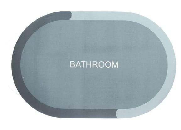 Tapete para Banheiro Oval Antiderrapante 58x38cm Diatomito Western Home