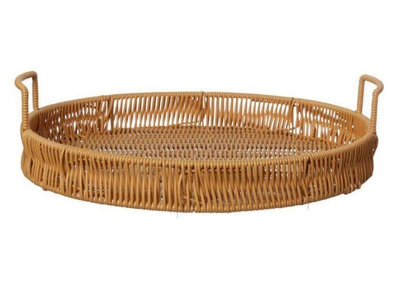Bandeja para Servir Redonda Hauskraft Rattan Autumn 30x4,5cm