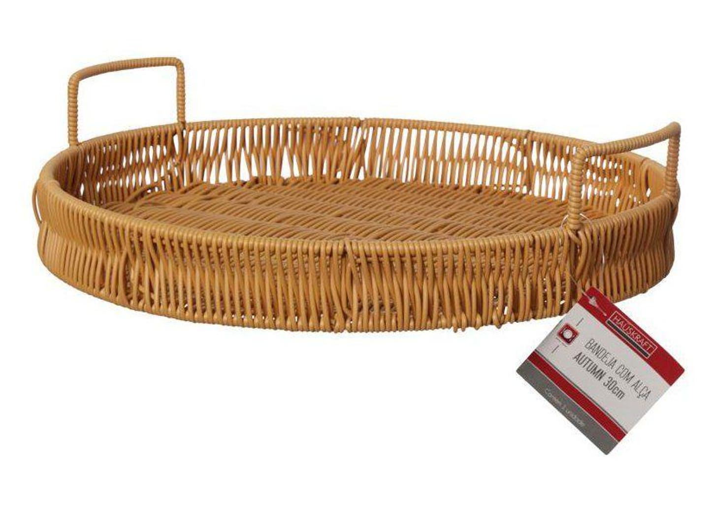 Bandeja para Servir Redonda Hauskraft Rattan Autumn 30x4,5cm