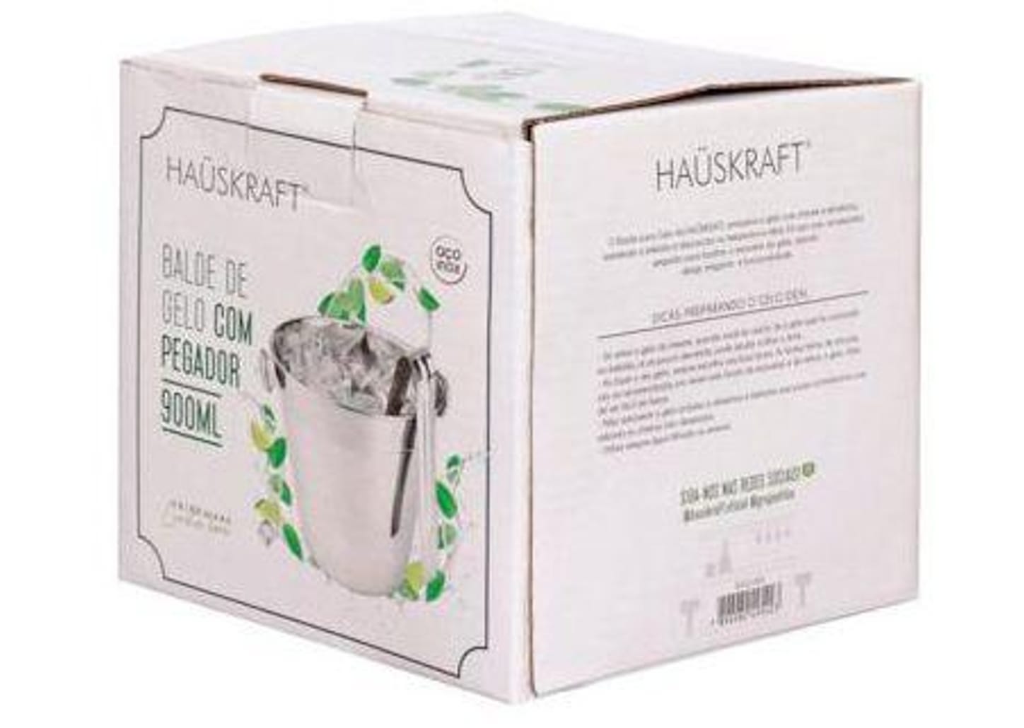 Balde de Gelo Inox com Pegador 900ml Hauskraft BGLO-003