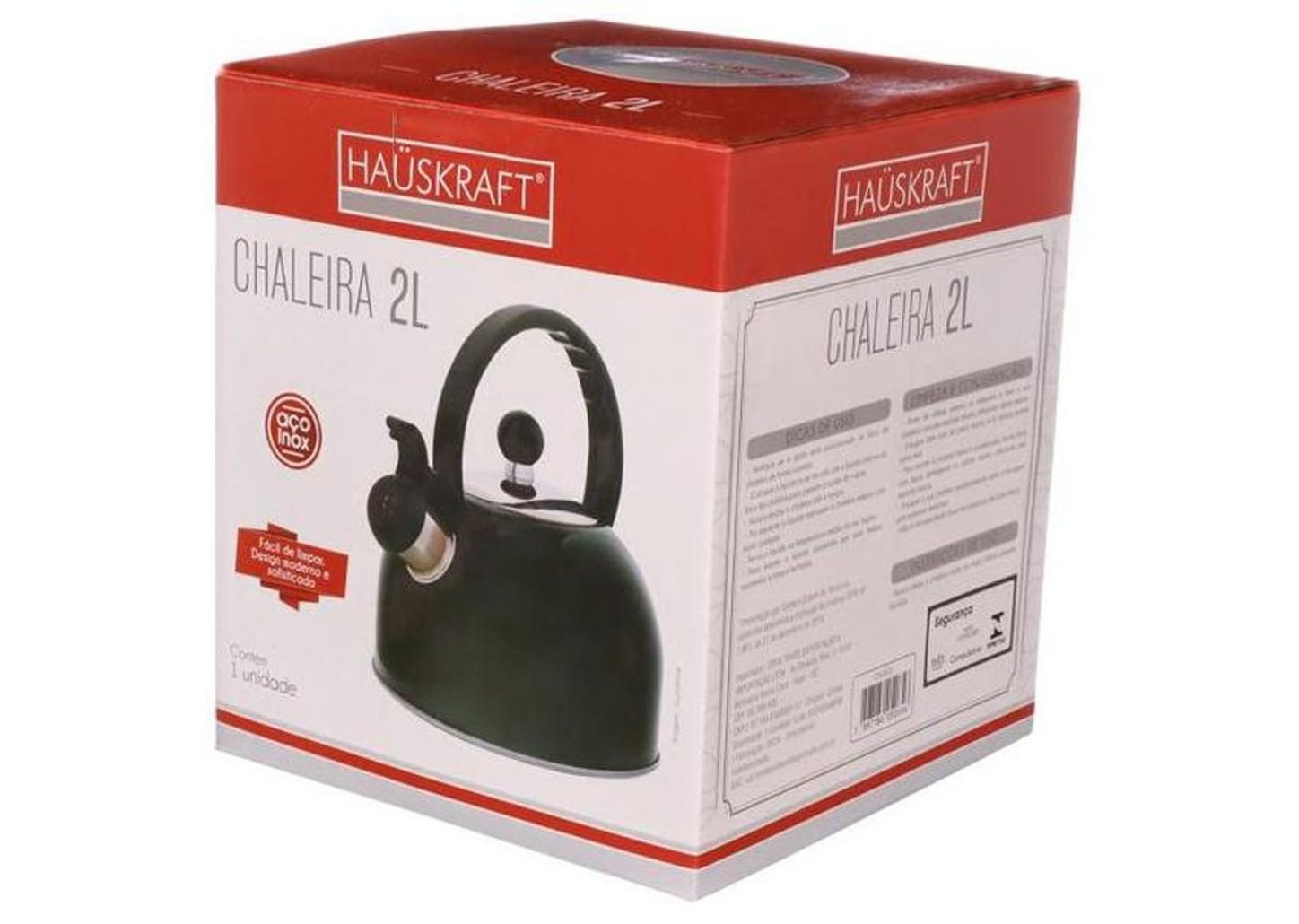 Chaleira Hauskraft com Apito Preto 2L CHLR031