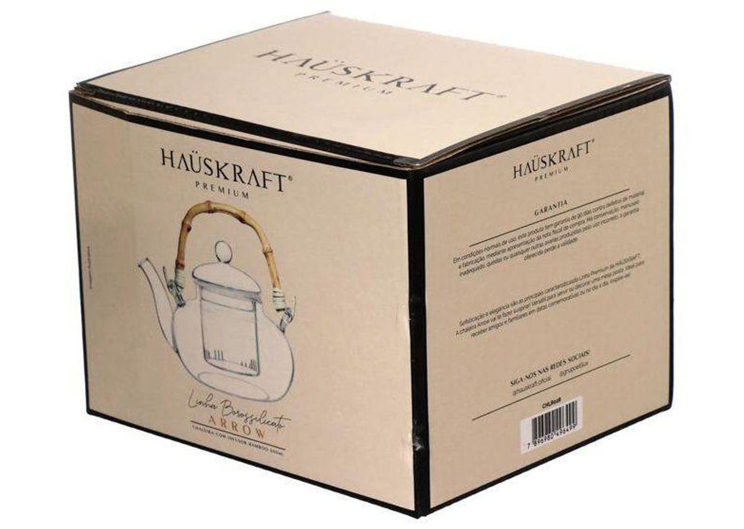 Chaleira Hauskraft de Vidro com Infusor Transparente 600ml Arrow