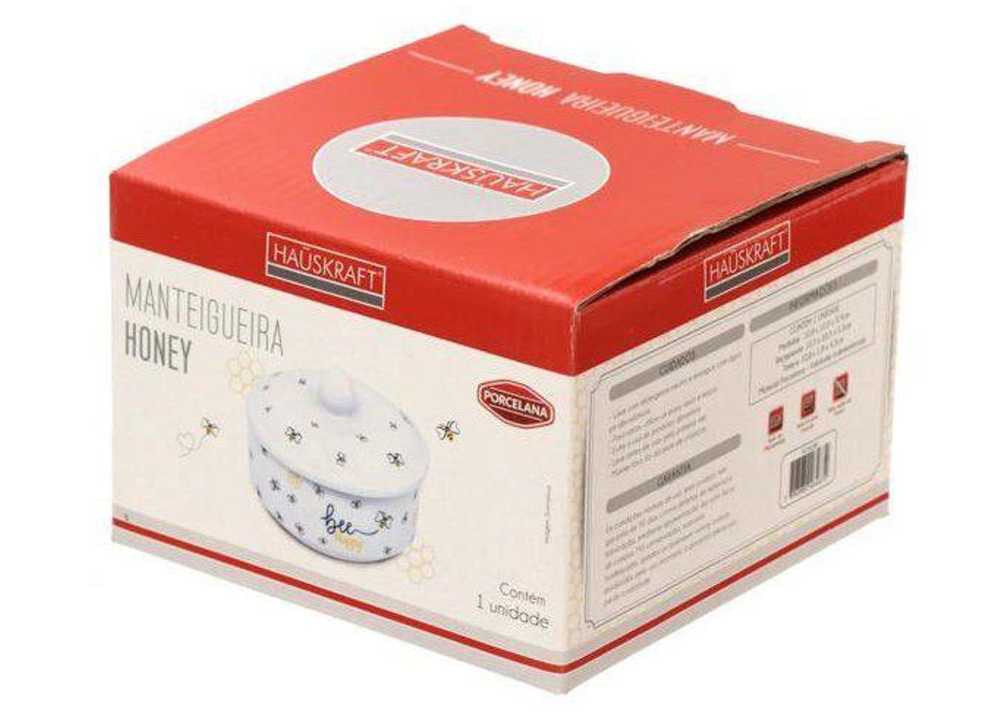 Manteigueira de Porcelana Redonda Hauskraft Honey