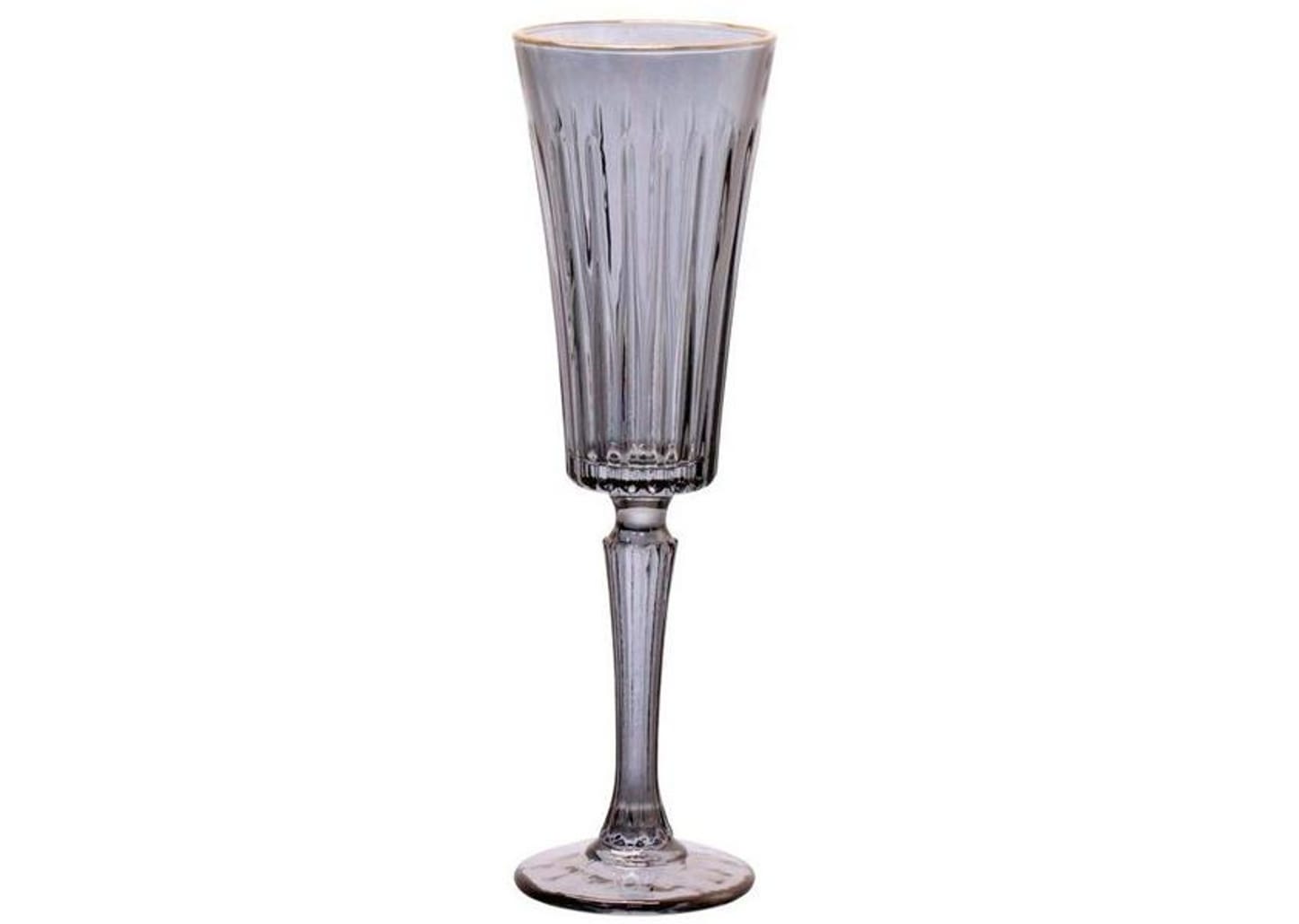 Jogo de Taças de Vidro para Champanhe Cinza 180ml 6 Peças Hauskraft Egeu