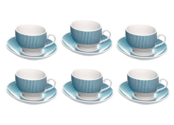 Jogo de Xícaras de Chá de Porcelana 160ml Hauskraft Acqua 6 Peças
