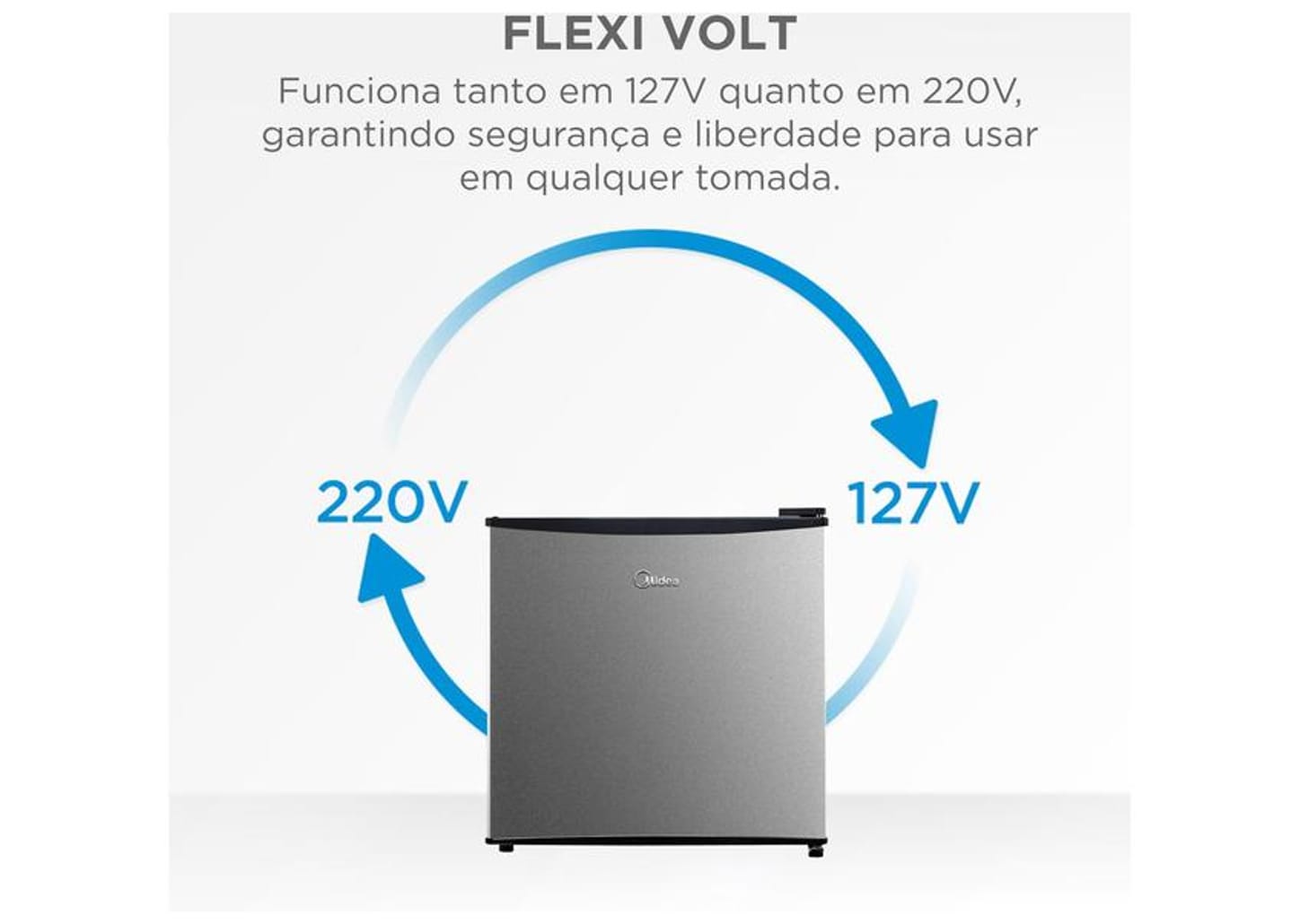 Frigobar Midea 45L Preto e Prata MDRD086FGD503