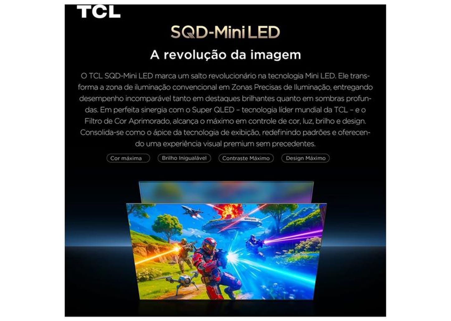 Smart TV 75" TCL 4K UHD SQD-Mini LED 75C7L Google TV 2026