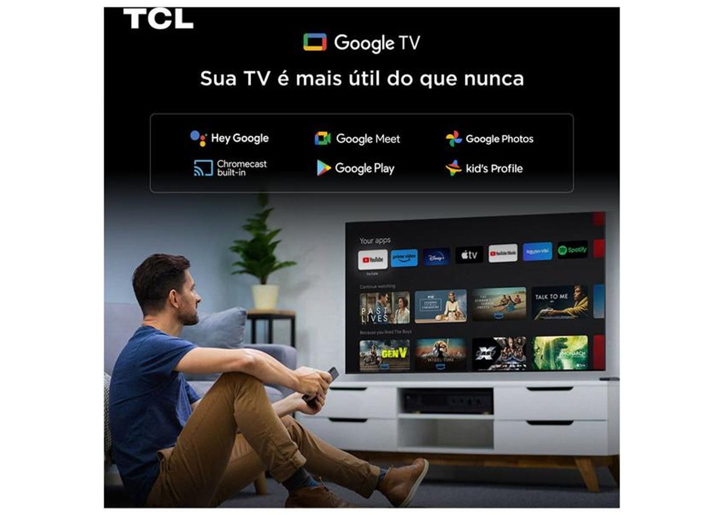 Smart TV 75" TCL 4K UHD SQD-Mini LED 75C7L Google TV 2026