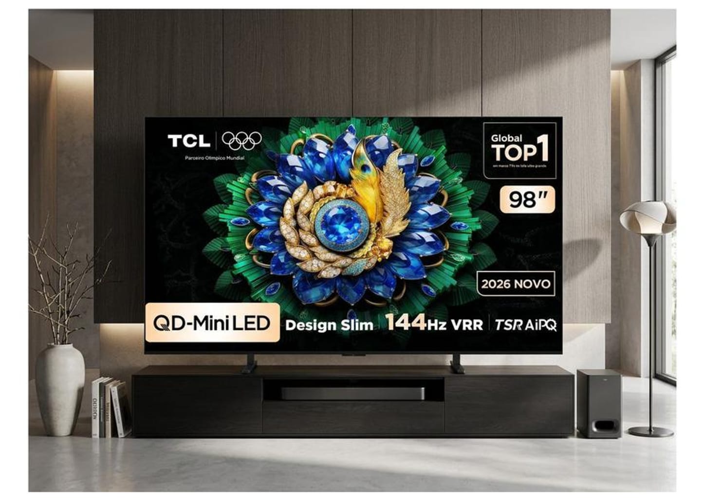 Smart TV 98" TCL 4K UHD QD-Mini LED 98A400M Google TV 2026