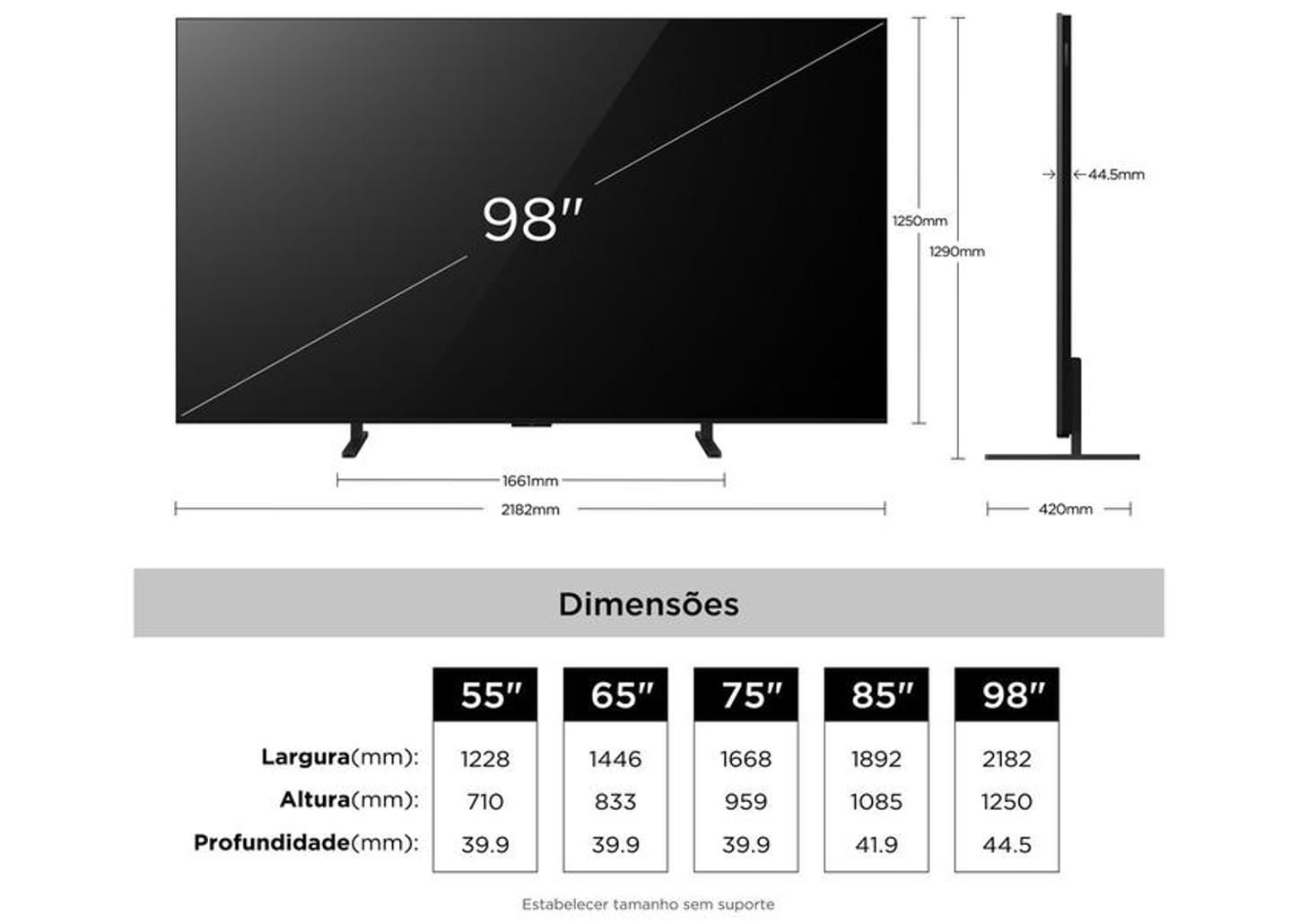Smart TV 98" TCL 4K UHD QD-Mini LED 98A400M Google TV 2026