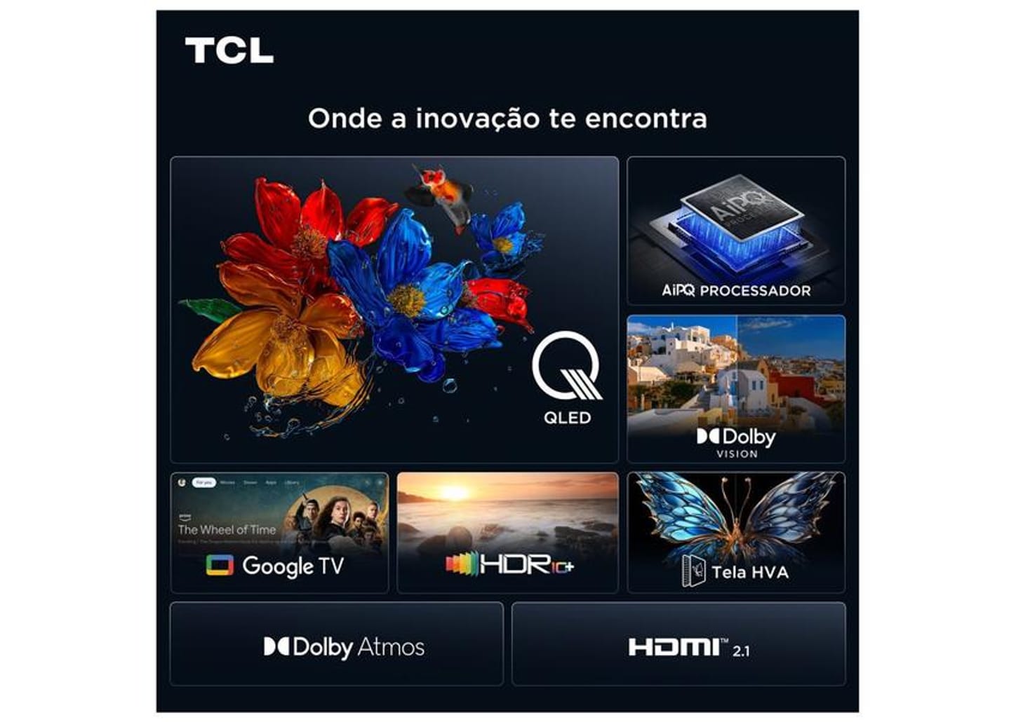 Smart TV 75" TCL 4K UHD QLED 75T6C Google TV 2026