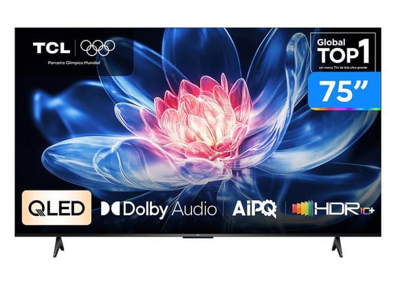 Smart TV 75" TCL 4K UHD QLED 75T6C Google TV 2026