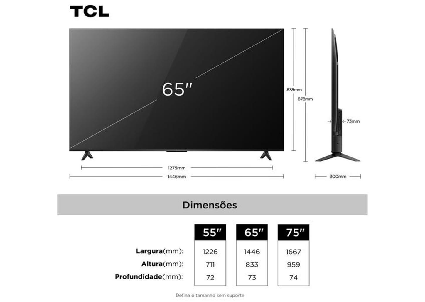 Smart TV 65" TCL 4K UHD QLED 65T6C Google TV 2026