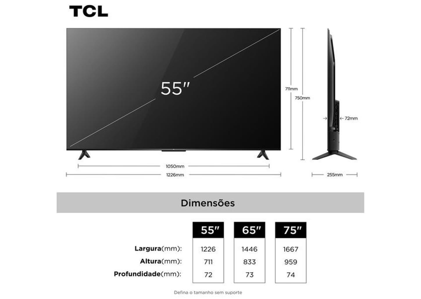 Smart TV 55" TCL 4K UHD QLED 55T6C Google TV 2026