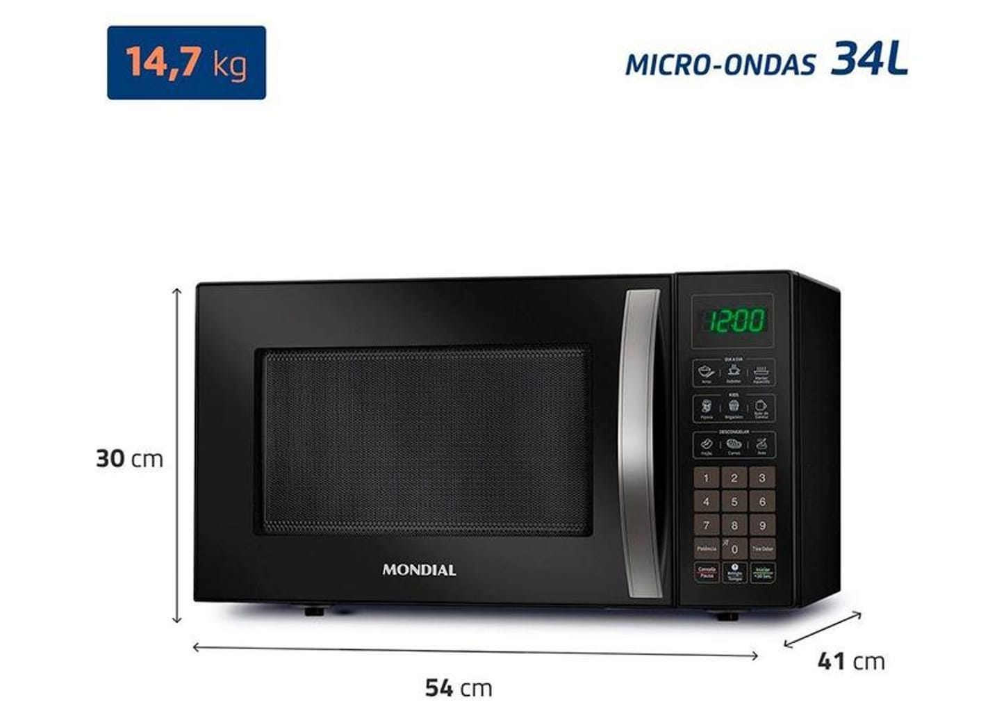 Micro-ondas Mondial 34L Preto MO-02-34-B