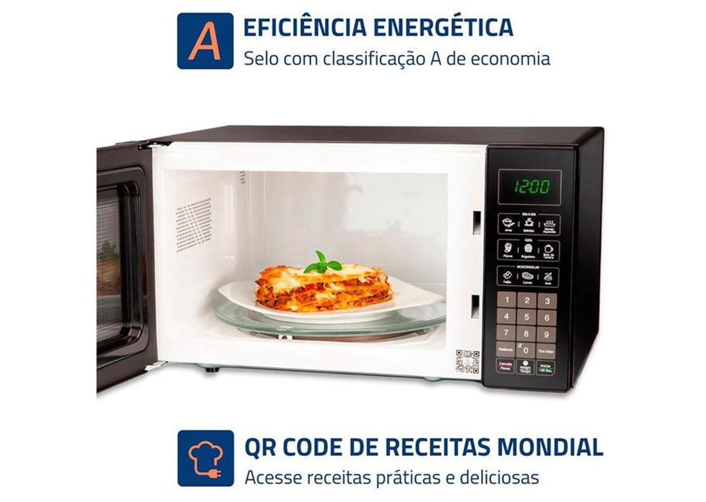 Micro-ondas Mondial 34L Preto MO-02-34-B